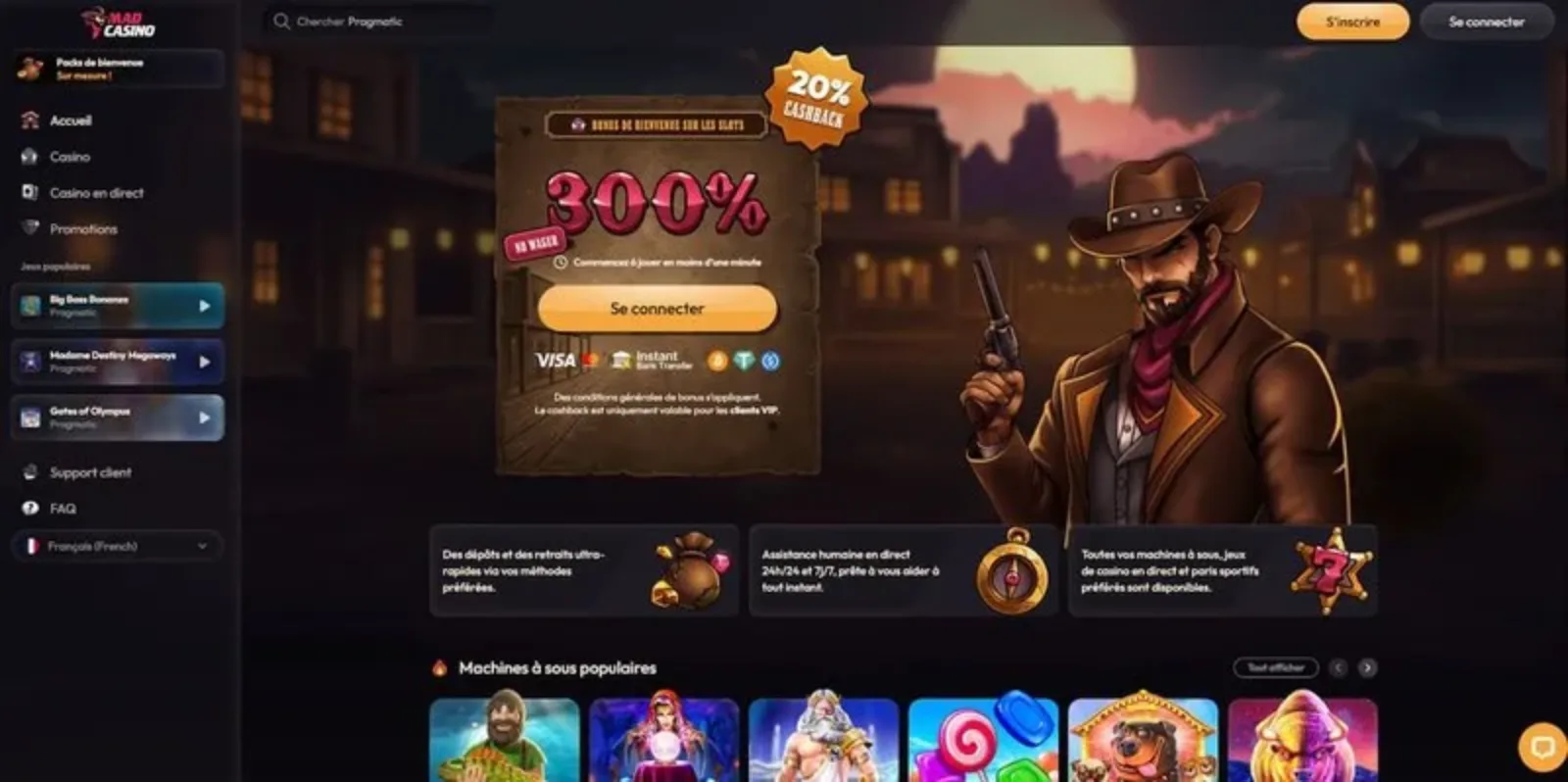 Découvrez les promotions et les codes de bonus exclusifs de Madcasino en France